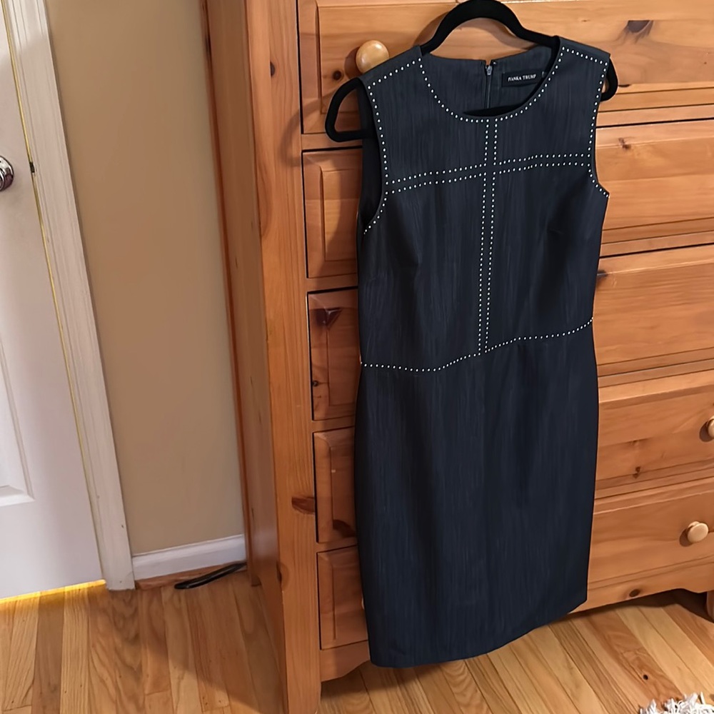 Beautiful Ivanka Trump Dark Denim-like Dress